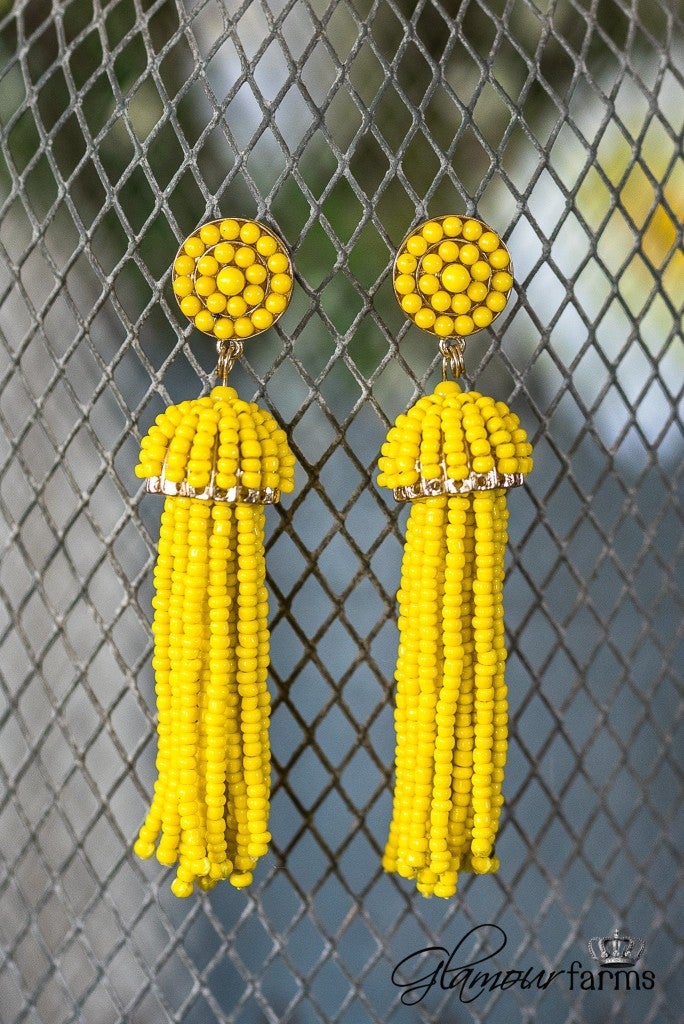 Only A Dream Tassel Earring - Yellow