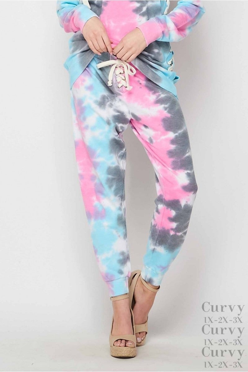 pink tie dye joggers