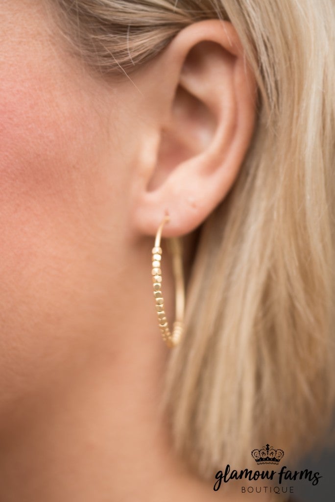 Glamour Farms Boutique Brandy 1 3 4 Hoop Earring Gold