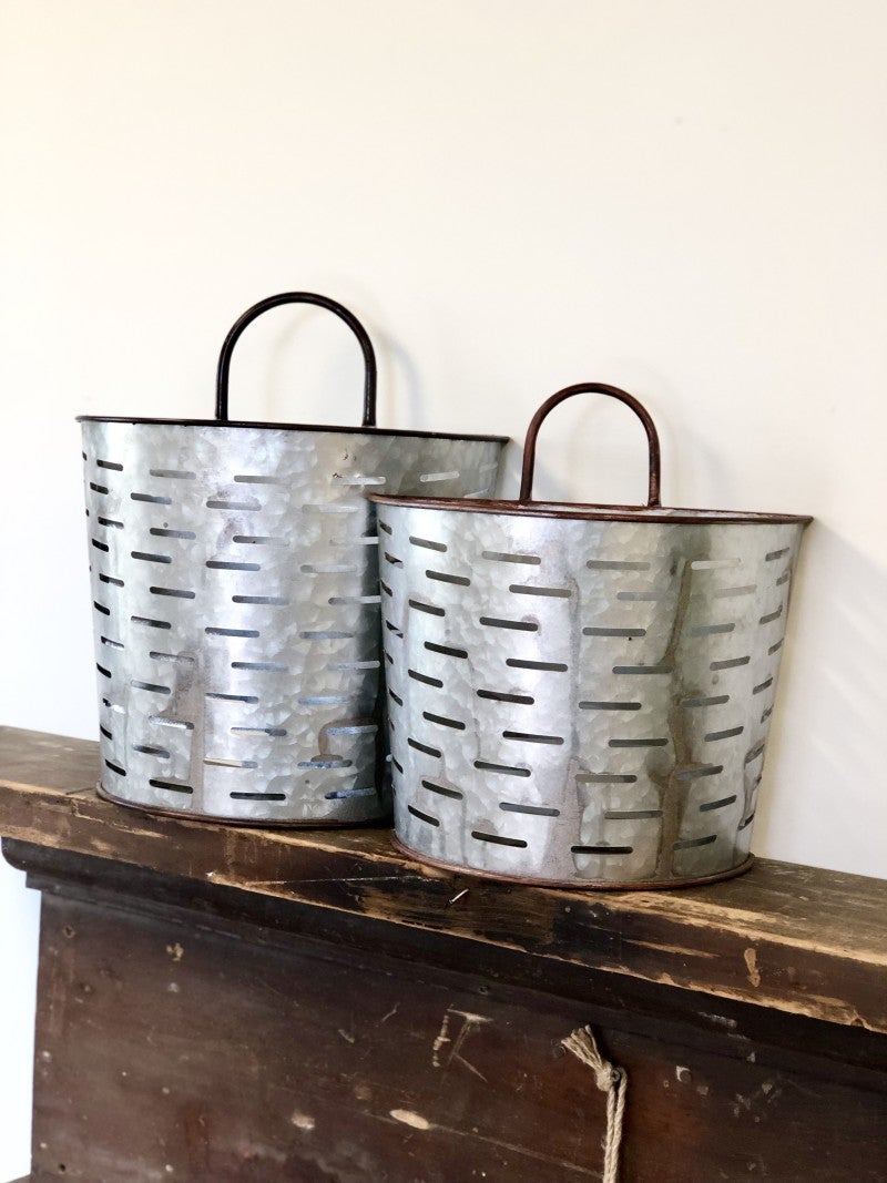 Southern With Grace Galvanized Wall Basket