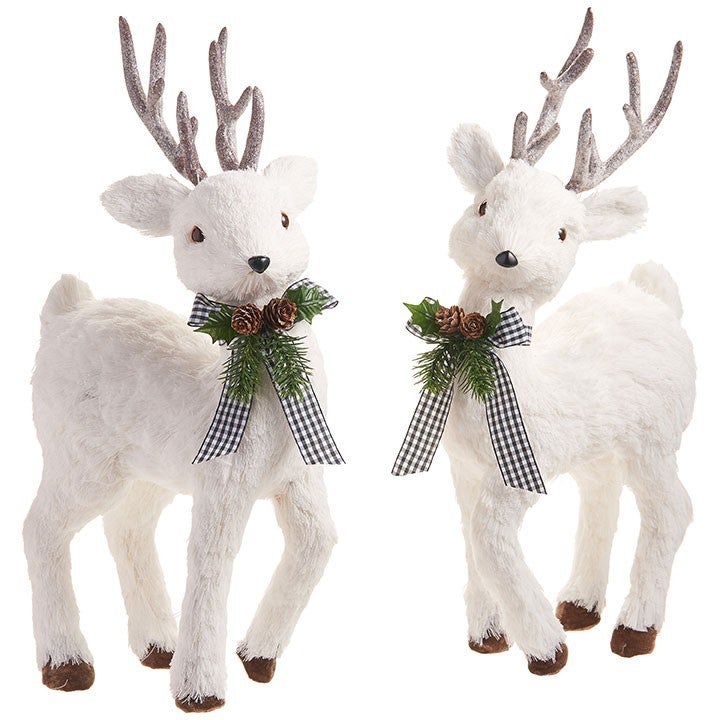 white christmas deer figurine