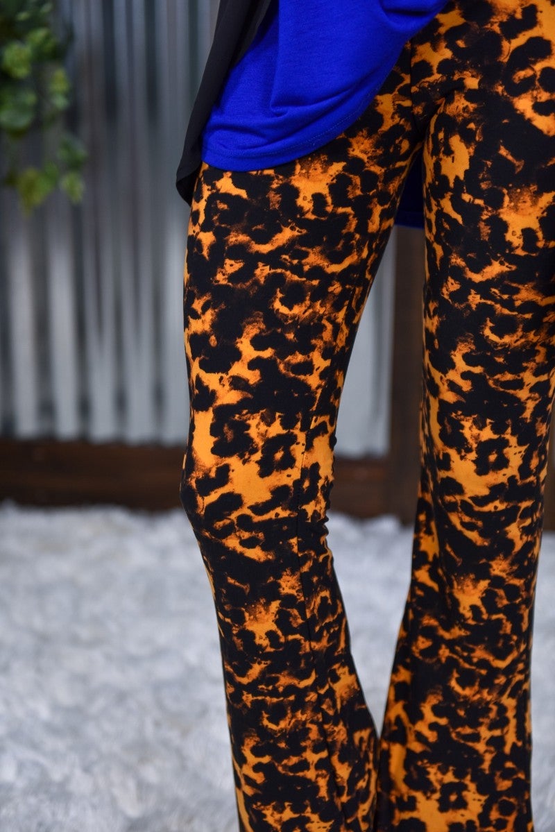 leopard palazzo pants