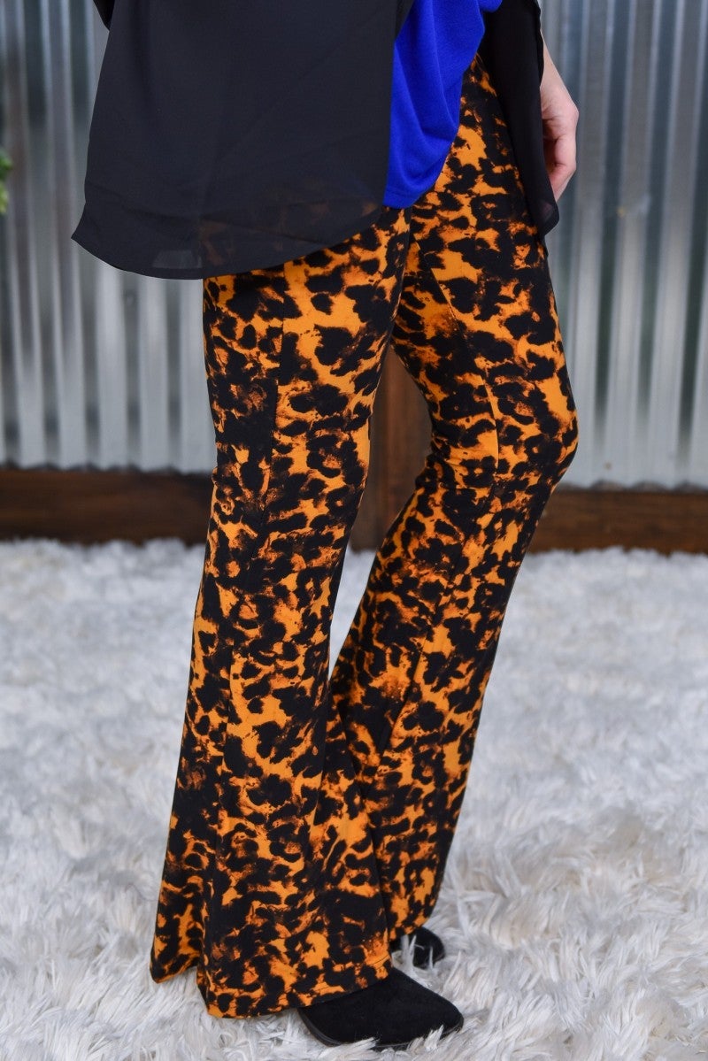 leopard palazzo pants